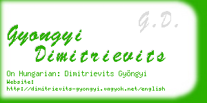 gyongyi dimitrievits business card