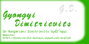 gyongyi dimitrievits business card